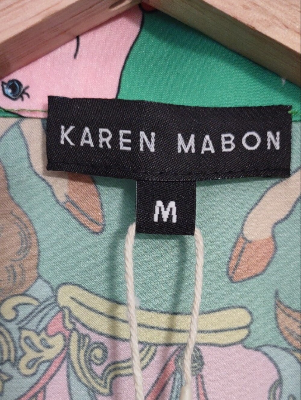 Karen Mabon Carousel Satin Pajama Set Medium M Whimsical Luxury Sleepwear.NWTS - Picture 3 of 15